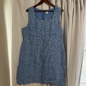 J Crew Blue Floral Shift Dress